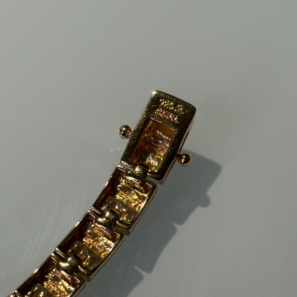 Gold plated 925 Silver Tennis Bracelet - Picture 5 of 9